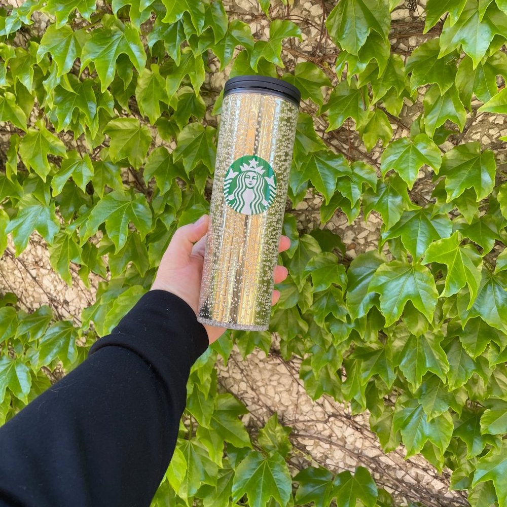 BNWOT Starbucks Champagne Bubbleseed 16 oz Hot Tumbler - Holiday 2020 Release